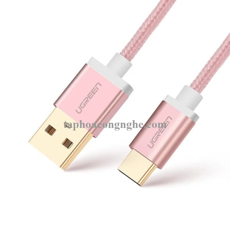 Ugreen 40988 0.5M 3A màu Đen Cáp USB TypeC sang USB 2.0 Hỗ trợ sạc nhanh US174 30040988